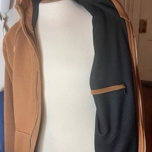 Carhartt mens full zip sweatshirt loose fit, size medium in oiled walnut color